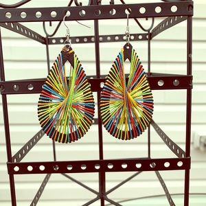 Multi Colored String Earrings